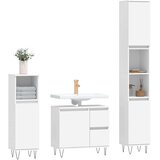 vidaXL Kopalniško pohištvo 3 kosi bele barve inženirski les | Shoptok.si