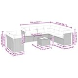  10-dijelni set vrtnih sofa poliratan s jastucima svijetlosivi | shoptok.hr