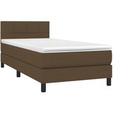  Krevet s oprugama i madracem tamnosmeđi 100 x 200 cm od tkanine | shoptok.hr