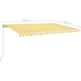  Tenda na ručno uvlačenje 500 x 300 cm žuto-bijela | shoptok.hr