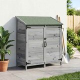  Vrtna Šupa s krovom Siva 106,5 x 56 x 113,5 cm Čvrsto drvo jele | shoptok.hr