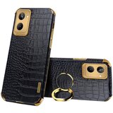INORCO Za Realme 10 4G usnjeno ohišje TPU, prevlečeno s krokodiljo teksturo, galvaniziran ovitek za telefon s stojalom za prstan, (22033752) | Shoptok.si
