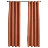 vidaXL Zavjese za zamračivanje s prstenima 2 kom boja hrđe 140x175 cm | shoptok.hr