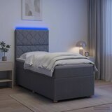  LED okvir za krevet s madracem Svjetlosiva 80 x 200 cm Tkanina - Svjetlosiva 80 x 200 cm Dizajn s rombovima Cijene