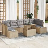 vidaXL 8-delni vrtni kavč set z blazinami bež poli ratan | Shoptok.si