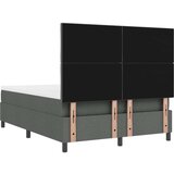 vidaXL Postelja s škatlastim vzmetenjem z vzmetnico temno siva 140x200 cm tkanina Cene