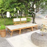 The Living Store Vrtna klop z blazinami 2 v 1 190 cm trden akacijev les - Zunanji Ležalnik, (21469786) | Shoptok.si