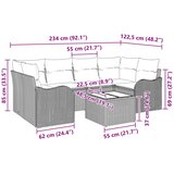  Sjedeća garnitura za vrt Siva 55 x 55 x 37 cm poliratan | shoptok.hr