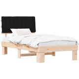 vidaXL Posteljni okvir z oblazinjenim vzglavjem Črna 100 x 200 cm, (5000101446) | Shoptok.si