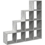  Pregrada/regal za knjige 4 razine sivi 131,5x29x131,5 cm drveni | shoptok.hr