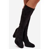 Boto Women's Boots with Stitching on Block Heel Black Brivana | shoptok.hr