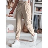 DStreet Eleganckie spodnie damskie plisowane z paskiem PLISSO beżowe | Shoptok.si