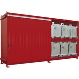 eurokraft pro Regalni kontejner za nevarne snovi, za št. cistern IBC KTC 12 x 1000 l, rdeča | Shoptok.si