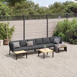 vidaXL 5-dijelni set vrtnih sofa s jastucima crni aluminijski Cijene