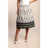 Fenzy Bombažno Midi Krilo S Potiskom, Belo | Shoptok.si