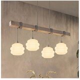 Brilagi Luster na sajli WOOD GLASS 4xE27/60W/230V borovina/siva/bela | Eponuda.com