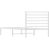  Metalni okvir krevet bez madraca s uzglavljem bijeli 75x190 cm | shoptok.hr