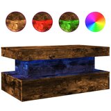 Maison Chic Klubska mizica - kavna mizica - Nizka mizica z LED lučkami dimljeni hrast 90x50x40 cm, (21752044) Cene