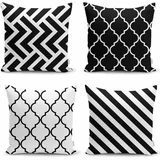 Minimalist Cushion Covers set s 4 jastučnice BW Graphic Patterns, 45 x 45 cm