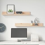 vidaXL Zidne police 2 kom 80 x 11 x 9 cm od masivne borovine | shoptok.hr