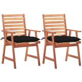 Maison Chic Vrtni jedilni stoli - Stol za vrt 2 kosa z blazinami trden akacijev les JS329, (21878395) | Shoptok.si