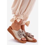 Boto Women's Wedge Sandals With Bow Gold Moonzella | Shoptok.si