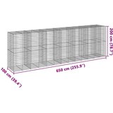  Gabionska košara s poklopcem 650x100x200 cm pocinčano željezo | shoptok.hr