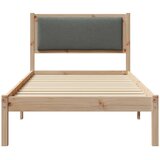  Krevetna konstrukcija Tamno siva 90 x 200 cm Čvrsto borovo drvo | shoptok.hr