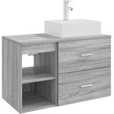 vidaXL Komplet pohištva za kopalnico 2 pcs Siva Sonoma Inženirski les, (5000246241) | Shoptok.si
