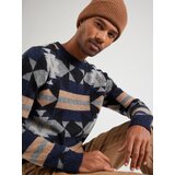 anerkjendt Pulover 'SUNE INKA' marine / pegasto siva / pastelno oranžna / črna | Shoptok.si