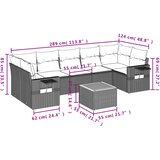  8-dijelni set vrtnih sofa od poliratana s jastucima bež | shoptok.hr