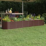 vidaXL Visoka greda iz prašno premazanega jekla 260x40x36 cm rjava Cene