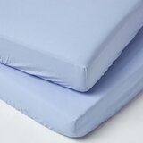 HOMESCAPES Modri Ovitki za Otroško Posteljico iz Bombaža s 200 Niti, 2 Kompleta, (20747709) | Shoptok.si