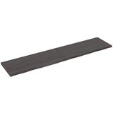 vidaXL Zidna polica tamnosmeđa 220x50x(2-4) cm od obrađene hrastovine Cijene