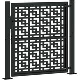 vidaXL Vrtna vrata crna 105x106 cm dizajn čeličnog križa | shoptok.hr