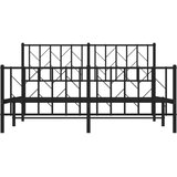 Metalni okvir kreveta uzglavlje i podnožje crni 150x200 cm | shoptok.hr