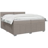 Boxspring krevet s madracem Sivosmeđa 200 x 200 cm Tkanina | shoptok.hr