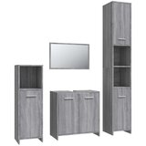  4-dijelni set kupaonskog namještaja siva boja hrasta drveni | shoptok.hr