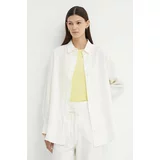 Samsoe Samsoe Lanena košulja SALOVA boja: bijela, relaxed, s klasičnim ovratnikom, F24100188
