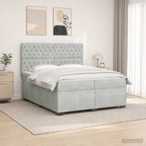  Boxspring krevet s madracem Svjetlosiva 200 x 200 cm Baršun | shoptok.hr