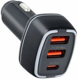 Pavareal avtopolnilec Type C PD 20W + 2x USB 4.8A PA-CC65 črn | Shoptok.si