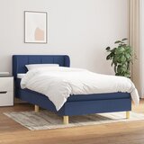 vidaXL Box spring postelja z vzmetnico modra 80x200 cm blago Cene