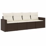  4-dijelni set vrtnih sofa od poliratana s jastucima smeđi | shoptok.hr
