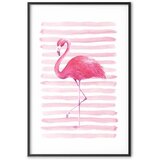  Plakat - Flamingo and Stripes 60x90 Crni okvir s margom | shoptok.hr