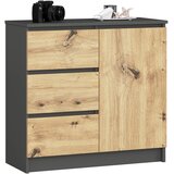 AKORD Jerry Komoda, 1 Vrata In 3 Predali, Grafitno Siva/Hrast Artisan, (5000332328) | Shoptok.si