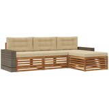 vidaXL Zunanja garnitura za sedenje 4 pcs Naravna in bež Poliester, (5000269791) | Shoptok.si