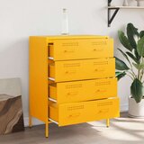 vidaXL Komoda gorčično rumena 68x39x89 cm jeklo | Shoptok.si
