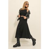 Trend Alaçatı Stili Women's Black High Waist Elastic Waist A Form Midi Length Skirt cene