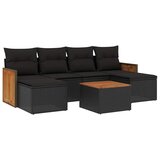  7-dijelni set vrtnih sofa od poliratana s jastucima crni | shoptok.hr