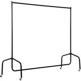 HOMCOM Rella kovinski obešalnik za oblačila, stojalo za oblačila s koleščki, črno, 150x60x170cm, (20755352) | Shoptok.si